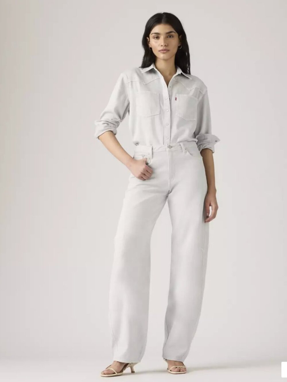 Levi's Light Gray Wide Leg Jeans - Picture 8 of 10